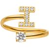 Purelei® Anello Lettere - Anello da donna in acciaio inossidabile resistente - Anelli impermeabili - Anelli regolabili dalla taglia 50 alla 60 - Gioielli alla moda per il tuo look personalizzato