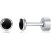 FACOKO - Orecchini a perno in titanio da donna, set multi-gemstone con turchese/onice/occhio di tigre e altro, orecchini ipoallergenici, 3mm, Titanio, Onice