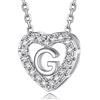 MomentWish Cuore Collana con lettere A-Z Pendente, Moissanite Diamond Initials Collana Signore, Regalo di compleanno personalizzato per le donne Regali di Natale G