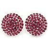 Avalaya Orecchini a bottone con cristallo fucsia, 20 mm, placcatura in rodio, Misura unica, Strass