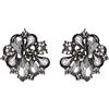 EVER FAITH Orecchini a perno a forma di fiore per donne ragazze, orecchini a forati con cristalli di strass grigio