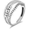 SILBERTALE Anello antistress in argento Sterling 925 per donne, regolabile, con zirconia cubica