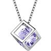 Aurora Tears Aurora lacrime ciondolo portafortuna peridoto CZ piazza pendente collana compleanno regali per donne ragazze 45 cm e Argento, colore: December, cod. DP0028D-EU