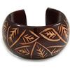 Avalaya Bracciale rigido largo in legno con motivo foglia/medio/possibili irregolarità naturali