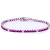 Remo Gammella Bracciale Uomo Donna Tennis in Argento 925 con Zirconi a Taglio Brillante da 3 mm. Lunghezza 19.5 cm (Rosso Rubino/Bianco)