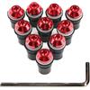 ANBOO 10 viti M5 x 16 mm per parabrezza moto, viti per carenatura moto e una chiave a brugola per tutti i motocicli con parabrezza di dimensioni M5 Adatto (Rosso)