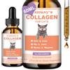 SANTKOL Collagene per Gatti - Gocce di Collagene per Gatti - Integratore Articolare per Gatti - Supporta Pelle e Mantello, Digestione e Sistema Immunitario - con MSM, Acido Ialuronico, Taurina - 60ML