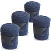 Pferdelinis Bende per cavallo, in pile con chiusura, set da 4 pezzi, con pratica custodia (sangue caldo pieno), blu navy