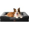 EHEYCIGA Memory Foam Cuccia Cane Interno Taglia Grande, Impermeabile Divano per Cani Sfoderabile e Lavabile, Letto per Cani con 4 Bordi Rialzati, Grigio Scuro/Nero, 104.1x68.6x18.9cm