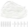 LAMXD 10 m morbido standard ossigeno Airline tubatura con 10 connettori PZ, 4 x 6 mm trasparente acquario tubo di linea aria accessori pompa di aria per acquari