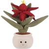 Apricot Lamb Fiore Pianta Rosso Vriesea Bromelia Pianta di Peluche per bambini, morbido simpatico peluche per bambine e ragazzi, soffice pianta con felicità cinese, verde, 31 cm