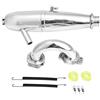 Dilwe Tubo di Scarico per Auto RC, Tubo di Scarico Doppio in Lega di Alluminio per HSP 1/8 RC Car/Sh Go 21 / 28CXP Motore Modello di aggiornamento RC Accessorio Parte