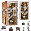 MiniCity Book Nook, puzzle 3D in legno fermalibri con luce LED, per adolescenti e adulti