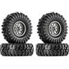 INJORA 1.0 Beadlock Cerchioni Ruote Pneumatici Set -3.78mm Offset Cerchioni Ruote per 1/18 1/24 RC Crawler Car Axial SCX24 FMS FCX24 FCX18 TRX4M, Grigio