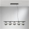Luce Ambiente Design HONEY lampada a sospensione 5 luci lineare, G9, I-HONEY-SQ5-NER, HONEY [Lampade per Interni > Lampade a Sospensione]