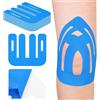 Fefod 10 pezzi Kinesio Tape, Nastro Kinesiologico Ginocchio pretagliato, Ultraelastico Kinesio Taping Ginocchio, ultra adesivo, per il Ginocchio, Articolazioni, Supporto Muscolare (Blu)