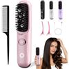 DAILIENFUS Spazzola per capelli senza fili - 3 livelli di temperatura, rivestimento in ceramica professionale, tecnologia ionica - 160 °C - 200 °C - Spazzola per capelli lisci, ricci perfetti (rosa)