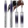 Looxbety 2Pcs Iron Wand Mascara, Mascara Waterproof, Lavabile Mascara Scovolino Metallo, con Fibre Allunganti, Mascara Volumizzante e Allungante, Lunga Tenuta Smudge-Proof, Non forma grumi (Nero, Marrone)
