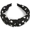 styleBREAKER Cerchietto donna a pois con nodo stile Rockabilly,Nero-Bianco | Fascia 5 cm, anima flessibile, rivestimento in poliestere, non stringe, per circonferenza testa 54-58 cm.