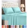 Utopia Bedding Set di lenzuola per letto king size, in microfibra spazzolata, resistente al restringimento e allo sbiadimento, facile da pulire (king size, blu spa)