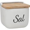 DRW Saliera Ceramica Bianco Logo Sale 12x12.5x11 cm