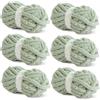 HOMBYS Filato di ciniglia grosso verde salvia per uncinetto, filato spesso e soffice per lavorare a maglia, filato grosso super voluminoso, per lavori a maglia a mano, filato morbido e soffice,