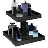 YAGELI Vassoio organizer nero per profumi, in acrilico, a 2 livelli, per bagno, vanità, cosmetici, cassettiere, tavoli, armadietti da cucina (nero)
