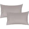 Lirex 2 Federe 50 x 80 cm, 100% Cotone Raso, Traspirante, Rinfrescante, Morbido per un Sonno di Qualità,Certificate Oeko-Tex, Federe con Chiusura A Busta, Grigio