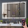 Simusi 70x100cm Specchio Bagno con Luce LED e Bluetooth, Specchio da Parete Antideflagrante con Luminosità Regolabile，3 Colori Luce, IP44 impermeabile, vetro temperato, Orizzontale/Verticale