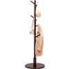 Yorbay Appendiabiti in legno massello di faggio, Appendiabiti a forma di albero con 9 ganci per giacche, cappelli, borse, camera da letto, ufficio, ingresso, 38 x 179 cm, Marrone