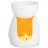 WD&CD Bruciatore di Oli Essenziali, Brucia Essenze Ceramica Bruciatori per oli Essenziali Diffusore di Oli Essenziali per Casa Camera da Letto/Decorazione, Bianco