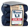 Bedsure Piumone 200x200 4 Seizoenen - Copriletto 200x200cm Certificato Oeko-TEX - 300GSM Morbido Caldo Piumino Coperta da Letto per Allergici, Reversibile Blu/Grigio