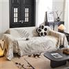 VanderHOME Copridivano Super Soffice, Plaid divano Decorativa a Motivi Moderni in Ciniglia con Frangia per Divano/Letto/Esterno, Copriletto Multiuso Divano 180 * 460cm-Curry
