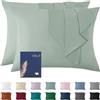 Vielit Set di 2 federe per cuscino 70 x 90 cm, verde Sage, morbide, in microfibra, certificato ecologico, resistente ipoallergenico