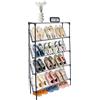 Slwnrc Scarpiera Salvaspazio Slim a 5 Livelli, Scarpiera Stretta 17 cm, Porta Scarpe per 15 Paia di Scarpe per Ingresso, Corridoio, 64x17x108 cm, Nero