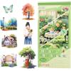 RISYPISY Adesivo Green per Diario RISYPISY - 20 Fogli per Scrapbook, Kit Decorativo per Adulti, Forniture Pre-tagliate Acquerello per Cottagecore e Manualità, 182 Pezzi