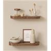 Kazai.® Mensole da Muro Set 'Toke' | 2 Mensola da Parete in Impiallacciato di Legno Vero | Scaffale in Legno Design per Decorazione e Organizzazione Bagno, Soggiorno, Cucina, Camera | Noce