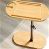 Duscdesp Tavolino a forma di C Tavolino da divano regolabile in altezza (42-82cm), tavolini di bambù girevoli a 360° Tavolino in legno e metallo Tavolino da caffè Tavolino laterale per bagno Divano