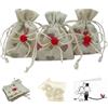 Doni Bomboniere Set Bomboniere Matrimonio 12 Sacchetti Juta Panna con Cuori Fantasia Patchwork Stile Shabby Portaconfetti 12 Bustine Confetti Bianchi 12 Bigliettini da Personalizzare Gadget