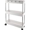 Foymlon Carrello Portaoggetti, Carrellino Multifunzionale a 3 Livelli con Ruote girevoli a 360°, Scaffale da Cucina Mobile, Carrello di Servizio per Cucina, Bagno, Ufficio, Camera da Letto, Soggiorno