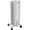 VOLTMAN, Radiatore a olio mobile da 1000 W, Termostato regolabile, Da 3 a 5 livelli di riscaldamento, Ruote integrate, Silenzioso, Ideale per soggiorni, Bianco