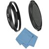 Sioti fotocamera ventilato paraluce in metallo con panno di pulizia e copriobiettivo per Leica/Fuji/Nikon/Canon/Samsung filettatura standard Lens