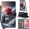 Haninsuze Cover per Xiaomi Redmi Note 12 4G Custodia Cover Pelle Libro Portafoglio con Porta Carte Magnetica Protezione Antiurto Cuoio Flip Case Custodia Cover per Redmi Note 12 4G, Rose