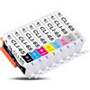 DOUBLE D CLI-65 Cartucce per Canon CLI-65 per Canon pixma PRO-200,8-Pack | Per Canon 65,per Canon CLI-65(BK,C,M,Y,PC,PM, GY,LGY) per Canon pixma PRO-200 ,13.5ml