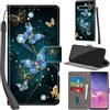 PHINIENLAND Cover per Samsung Galaxy S10 Plus Case PU Pelle Custodia [Kickstand] [Chiusura magnetica] [Slot per Schede], Portafoglio Flip Custodia per Samsung S10 Plus,Farfalla