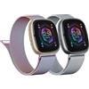 SOLOLUP 2 pezzi Cinturino in Metallo Compatibile con Fitbit Versa 4/Versa 3/ Sense 2，Cinturini di Ricambio in Metallo Magnetico Bracciale per Fitbit Versa 3/Sense 2/Versa 4 Cinturino milanese Uomo Donna，S