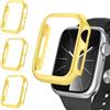 iVoler 3 Pezzi Cover Rigida PC per Apple Watch Series 9 8 7 45mm (Senza Pellicola Protettiva), Ultra Sottile Custodia Antiurto e Anti-Graffio Bumper Case, Giallo