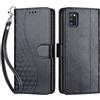 SIENIANLINE Cover per Samsung Galaxy A41 PU Pelle Custodia Flip Cubo - Nero