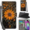PHINIENLAND Cover per Samsung Galaxy A40 custodia portafoglio Crisantemo | 3 scomparti carte, 1 tasca banconote, Chiusura magnetica, Supporto, Pelle PU flip cover per Samsung A40