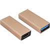 AAOTOKK Adattatore USB C a USB 3.0 Femmina, Compatibile Con PC, Laptop, Power Bank, Caricabatterie, Smartphone, Cavi Dati (2-Pezzi/Oro Champagne)